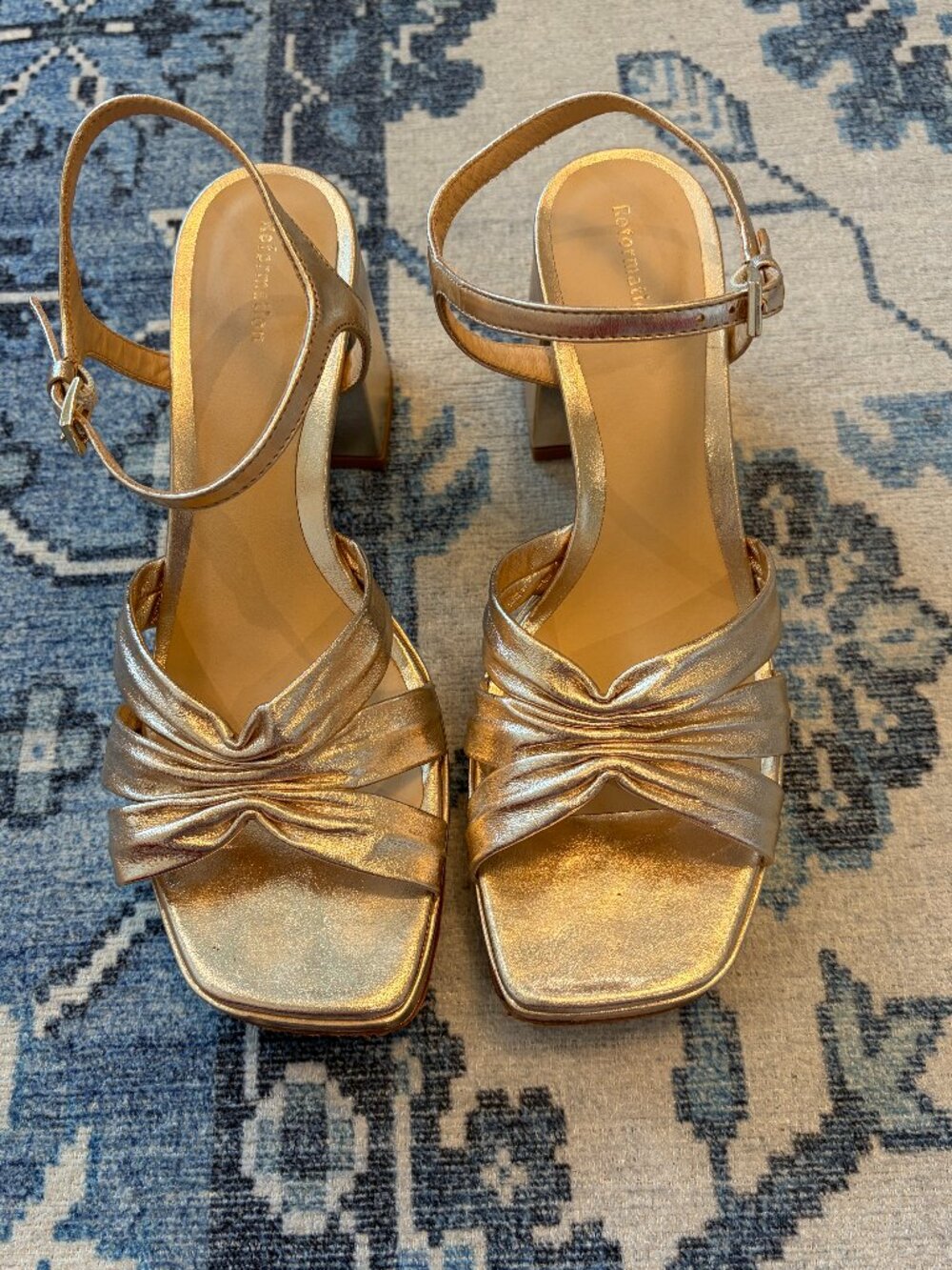 Reformation Maize Platform Heeled Sandals Sz. 8